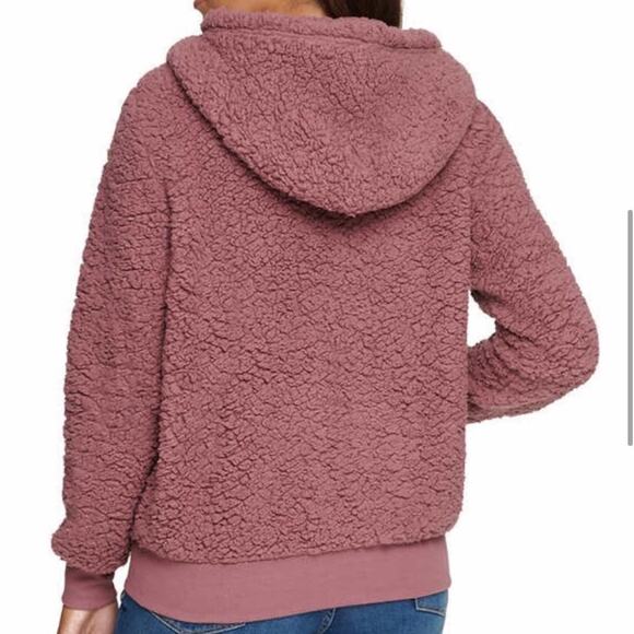 Marc New York Teddy Fleece hooded jacket mauve small - Picture 2 of 5